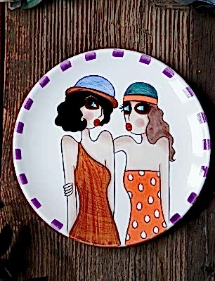 El Yapımı Tasarım Orta Boy Çini Tabak Haydi Gidelim!