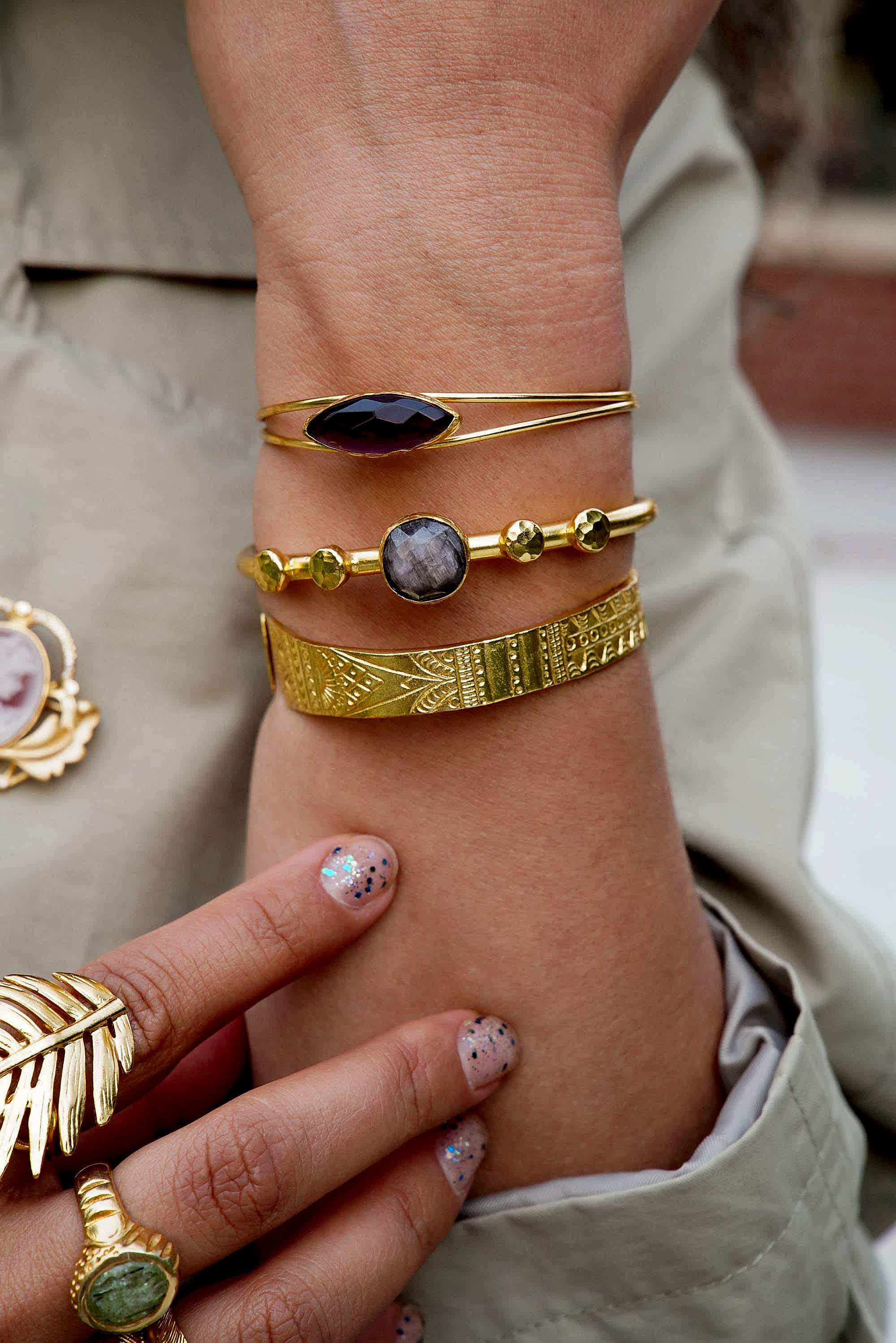 El Yapımı Altın Kaplama Pirinç Bileklik