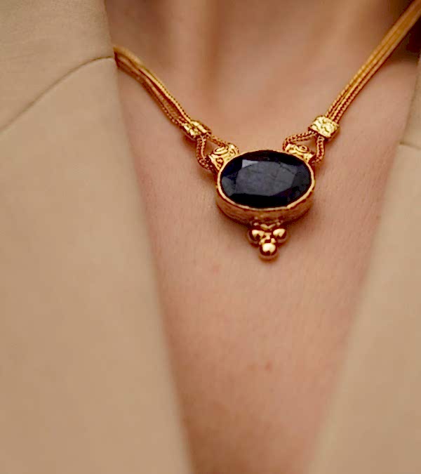 El Yapımı Tasarım Altın Kaplama Pirinç Kolye