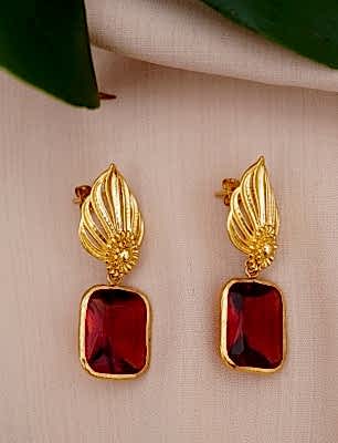 El Yapımı Tasarım Altın Kaplama Pirinç Küpe