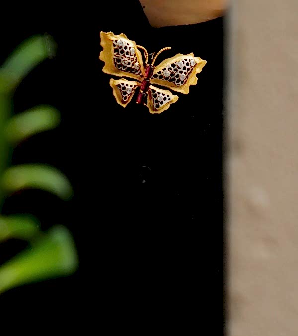 El Yapımı Kelebek Tasarımlı Gümüş Broş