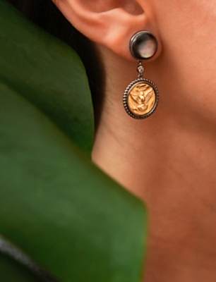 El Yapımı Tasarım Gümüş Küpe Sedef Taşlı