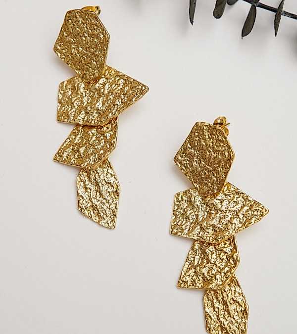 El Yapımı Tasarım Pirinç Küpe