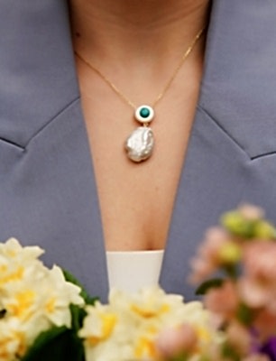 Gümüş Kolye Sedef, Barok İnci ve Turkuaz