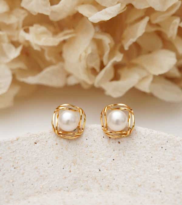 İncili Gümüş Küpe