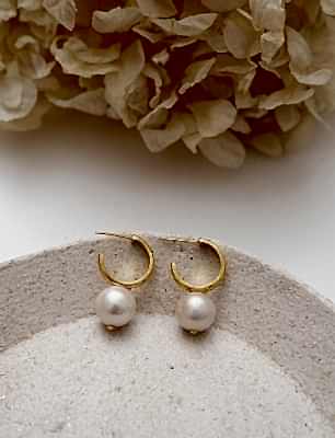 İncili Gümüş Küpe