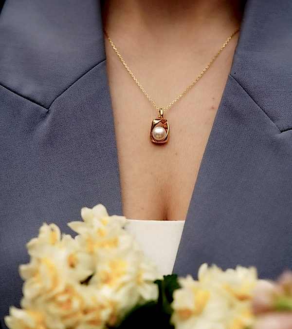 İncili Gümüş Kolye