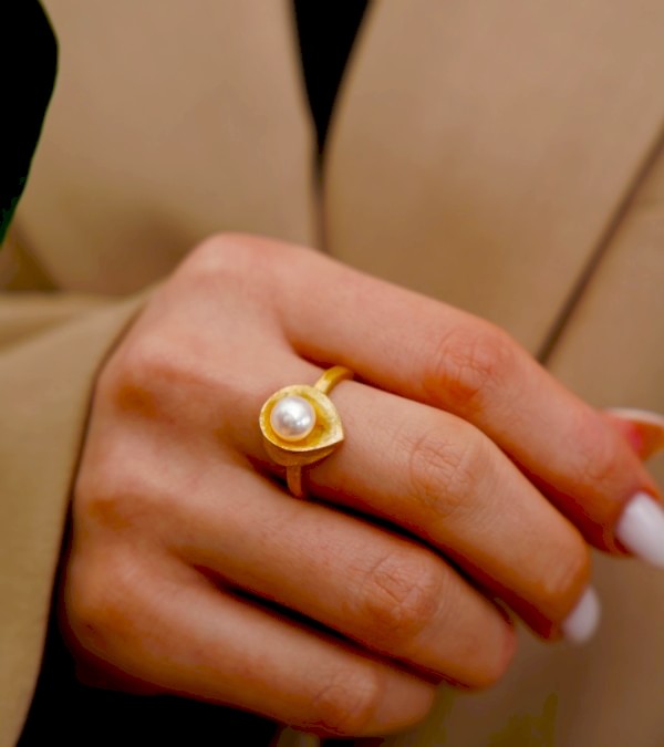 İncili Gümüş Yüzük