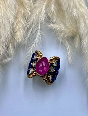 Lapis Lazuli ve Elmas Taşlı Gümüş Yüzük