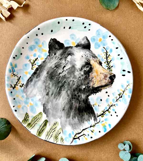 Özel Tasarım Çini Tabak Ayı