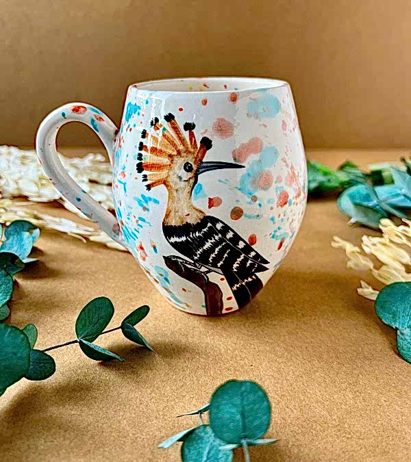 Özel Tasarım Çini Mug İbibik Kuşu