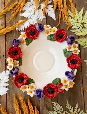 Gelincik Çiçekli Büyük Kase