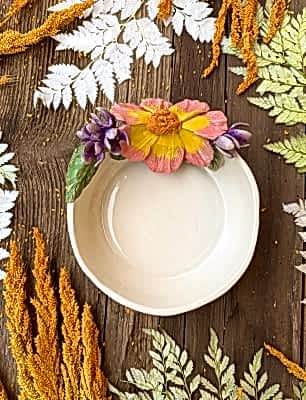 Büyük Pembe Çiçekli Kase