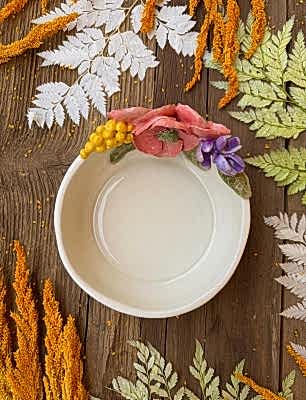 Pembe Çiçekli Kase