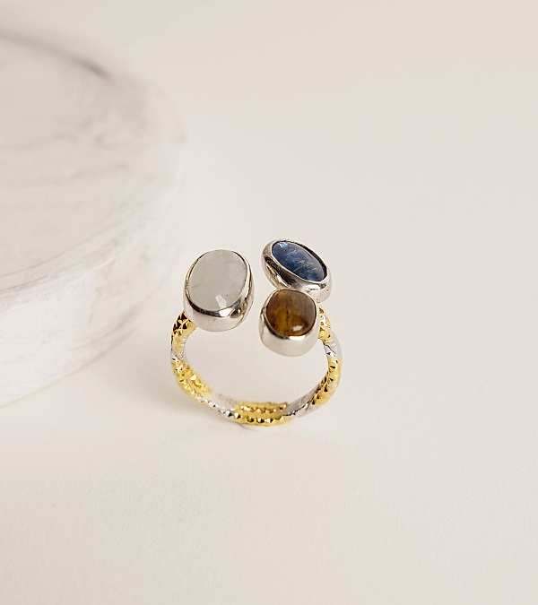 Kyanit, Turmalin ve Aytaşlı Gümüş Yüzük