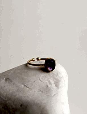 Ametist Taşlı Gümüş Yüzük