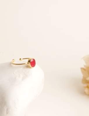 Silver Ring with Ruby Stone