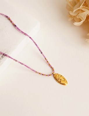 Kadın Figürlü Ametist Gümüş Kolye