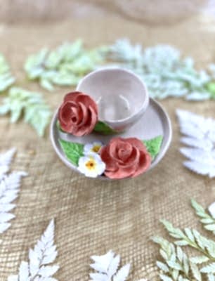 Pembe Gül Türk Kahvesi Fincan Set