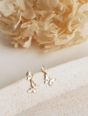 Kelebek Tasarımlı Gümüş Küpe