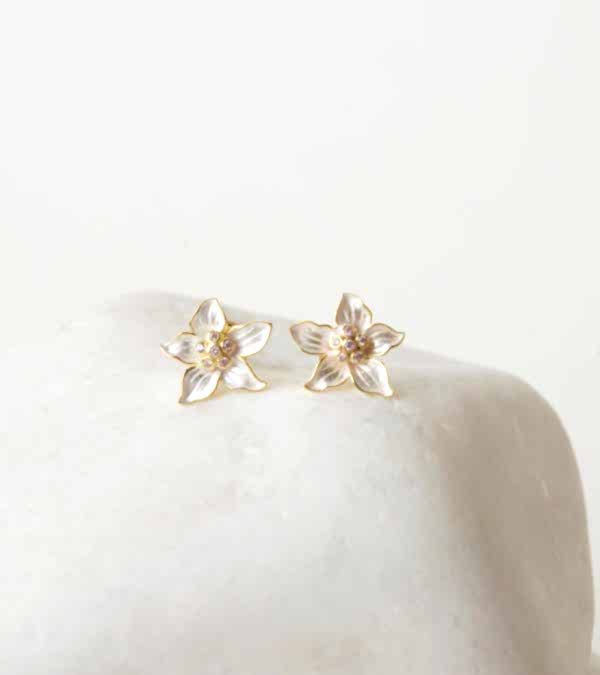 Çiçek Tasarım Gümüş Küpe