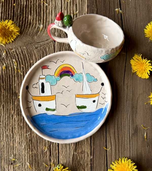 Deniz Kenarı Türk Kahvesi Fincan Set