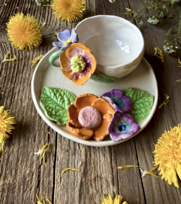 Çok Çiçekli Türk Kahvesi Fincan Set