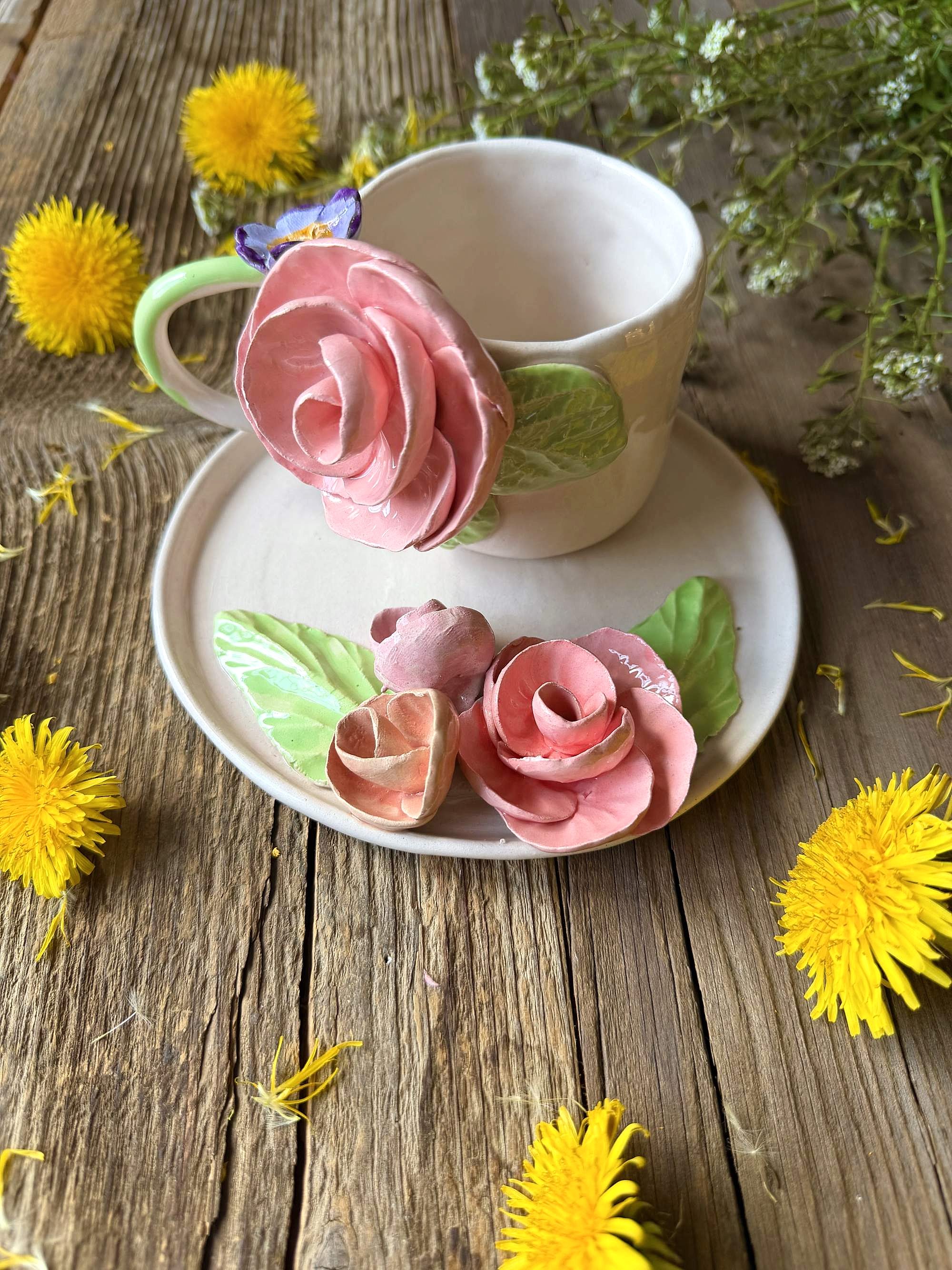 Pembe Gül Kahve Mug Set