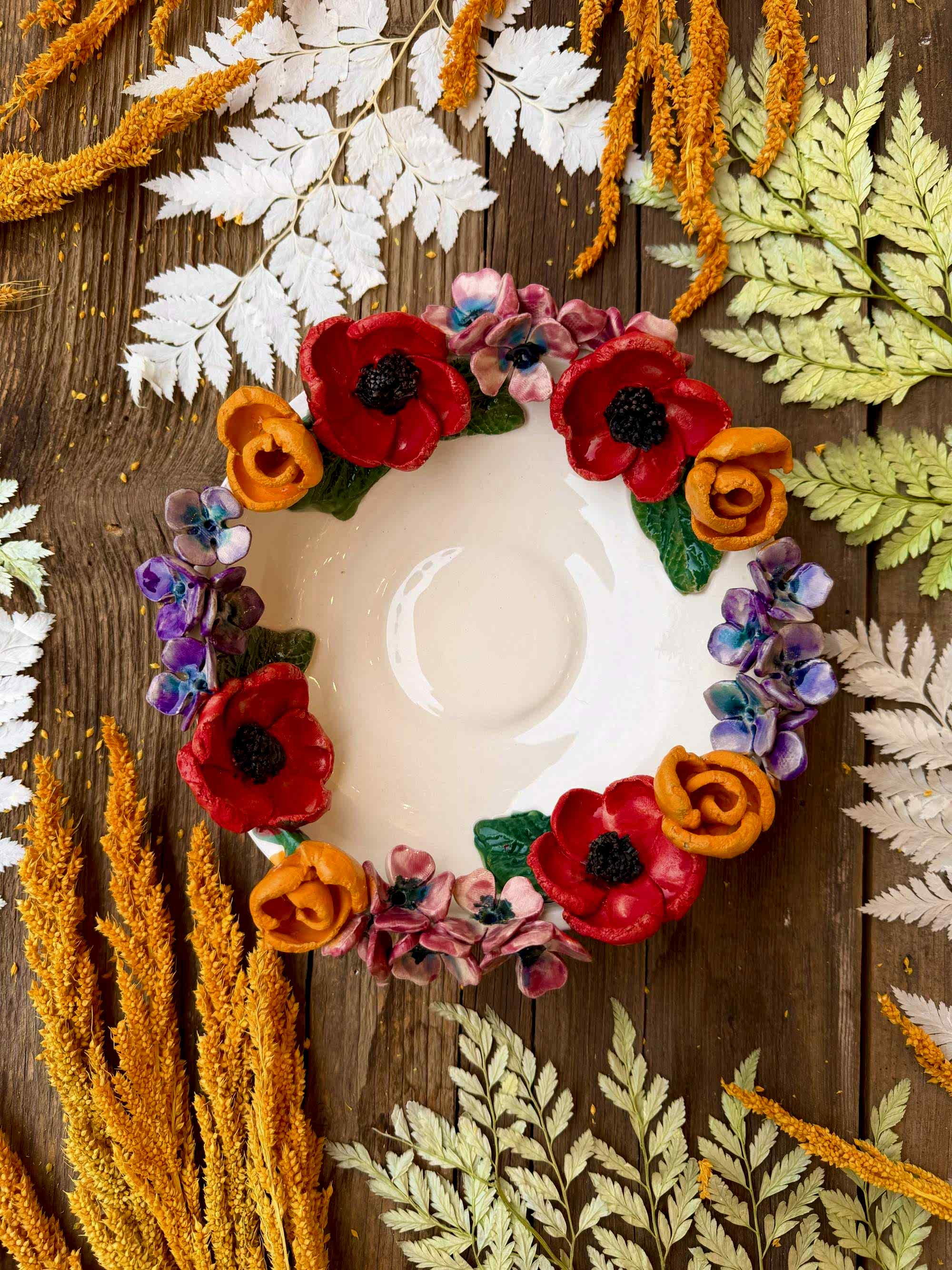 Gelincik Çiçekli Orta Boy Kase