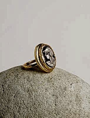 Tarihi Para Tasarımlı Pirinç Yüzük