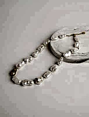 İkiz Barok İncili Gümüş Kolye