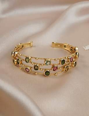 Fasetli Turmalin 14K Altın Bileklik