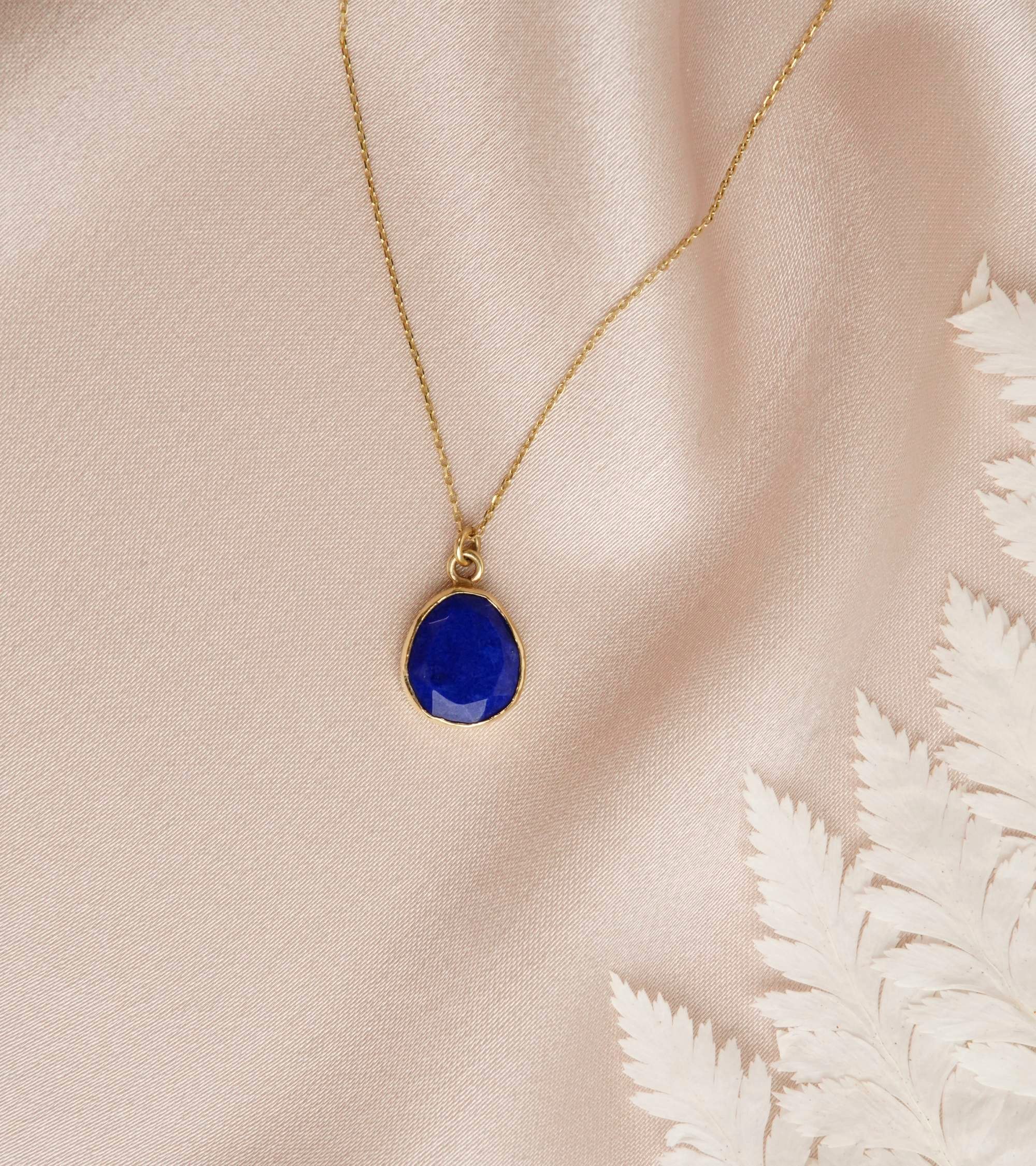 Lapis Lazuli Taşlı 14K Taşlı Kolye